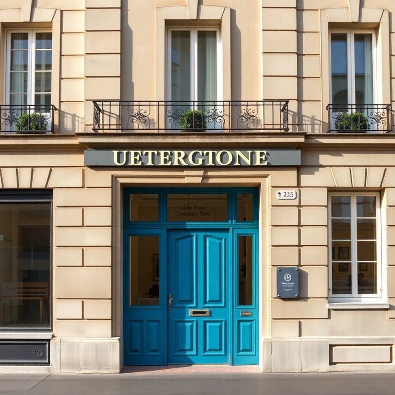 Façade haussmannienne rue du Faubourg Saint-Antoine avec porte azur